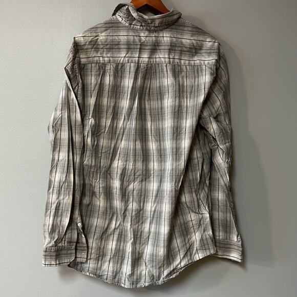 Mens Size L Gray Wrangler Button Shirt Gray and white  100% cotton  Great condit - Picture 3 of 6
